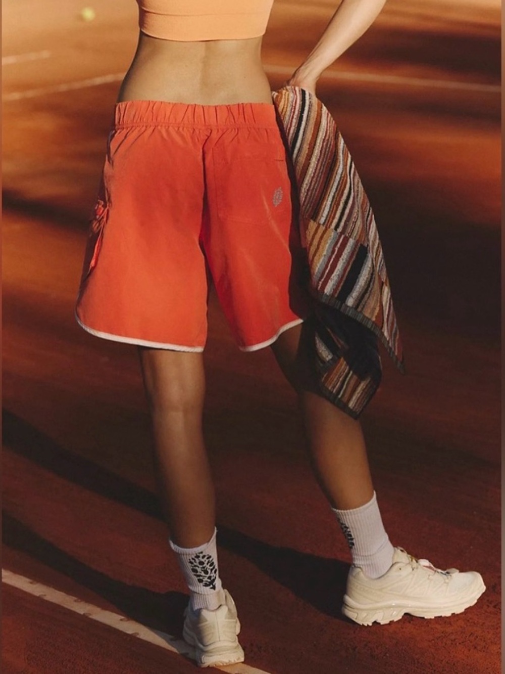 FREE PEOPLE Crystal Waters Board Shorts in Scarlet Combo Sz M